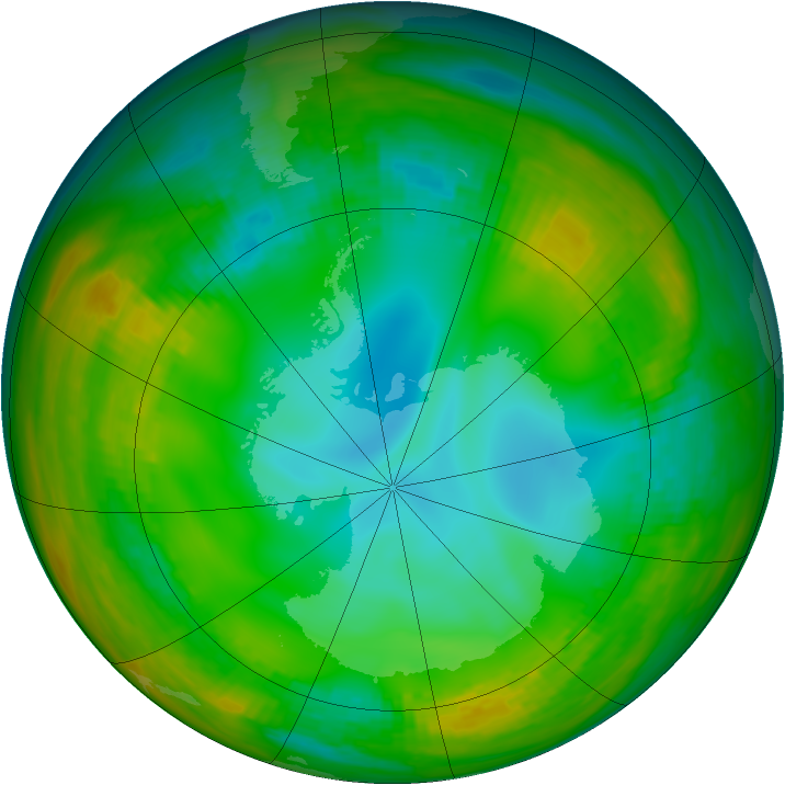Antarctic ozone map for 17 July 1981